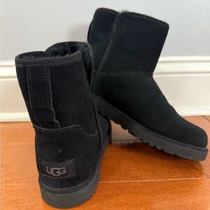 UGG Black Ankle Booties, Size 7. Like new